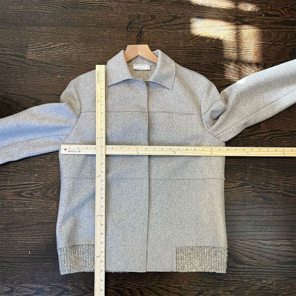 Philosophy di Alberta Ferretti Women's Gray Wool Blend Cropped Jacket M - Picture 6 of 7